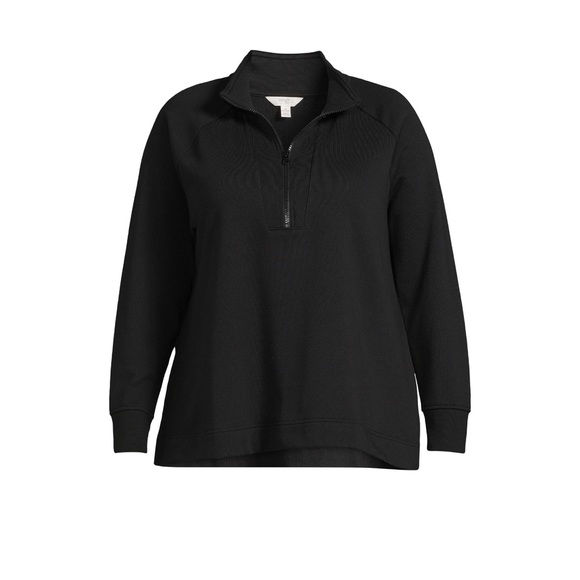 Terra & Sky Women's Plus Size Quarter-Zip Sweatshirt - Picture 4 of 5